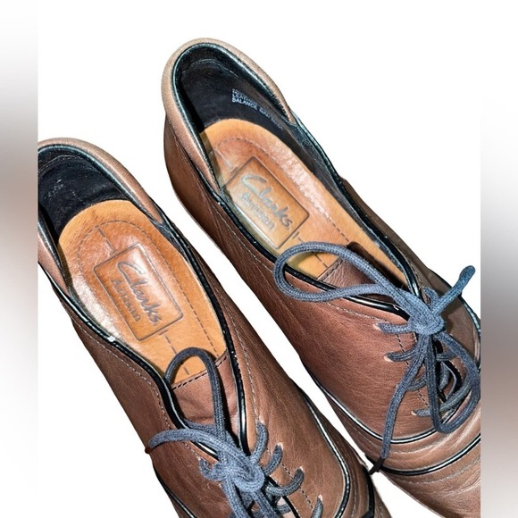 Clarks Artisan Brown Leather Heeled Booties Women’s Size 7.5‎ - Picture 5 of 7